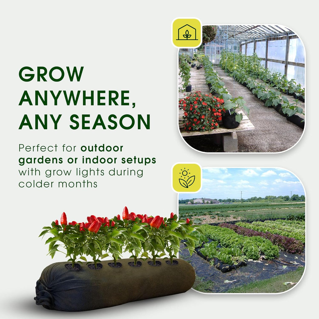 4x8 (32 sq ft) Raised Garden Bed Kit with Built-in Drip Irrigation Watering System – Flexible Fabric Grow Bag Planter