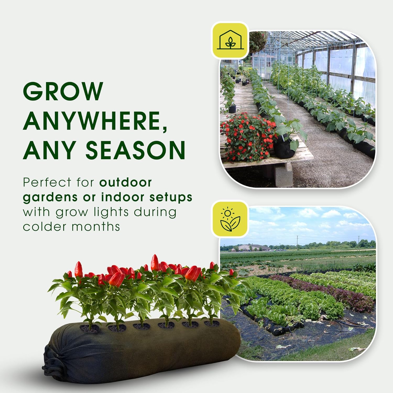 4x8 (32 sq ft) Raised Garden Bed Kit with Built-in Drip Irrigation Watering System – Flexible Fabric Grow Bag Planter