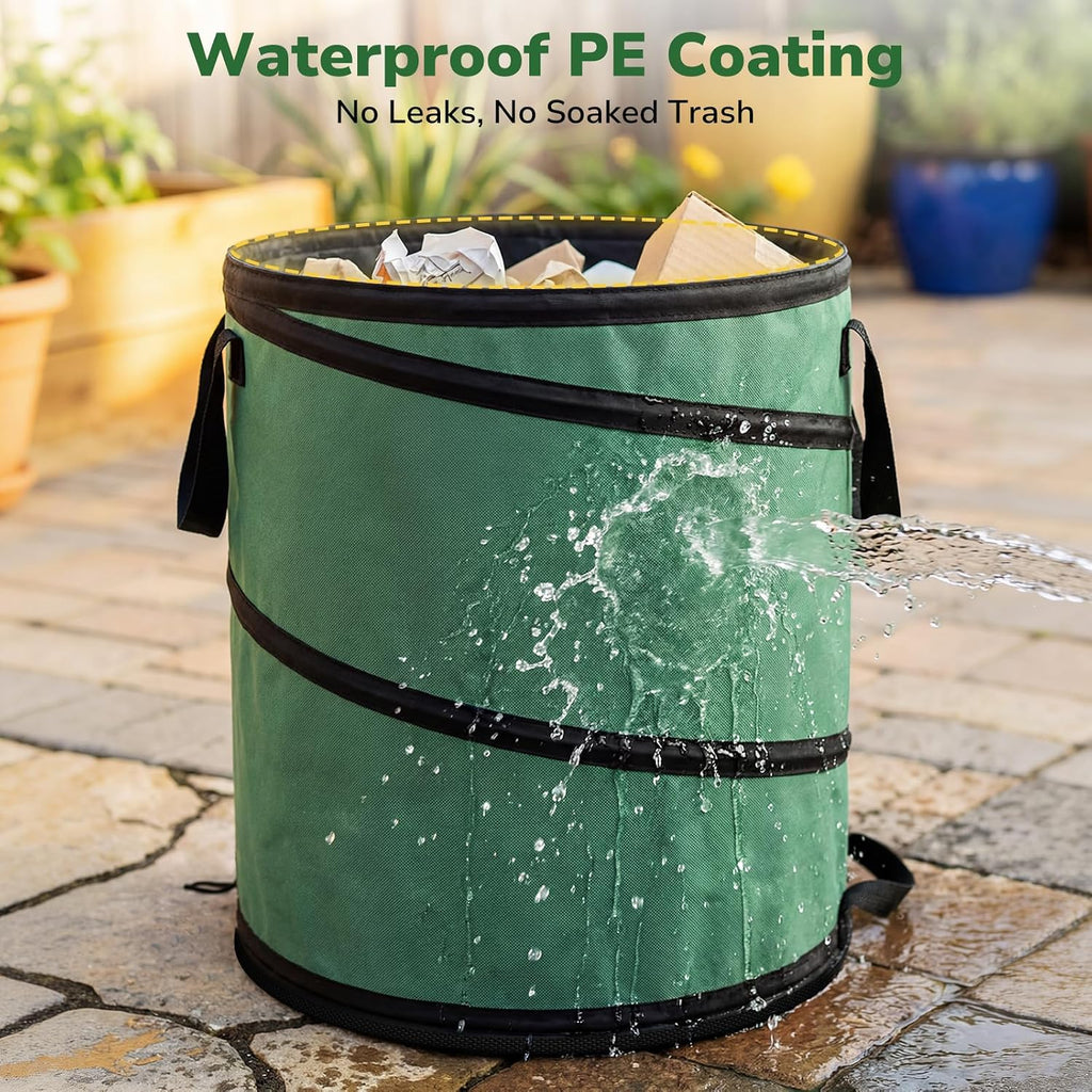 GreatBuddy Collapsible Trash Can 45 Gallon, Pop Up Yard Waste Bags, 600D Oxford Lawn and Leaf Bags with Drainage Holes