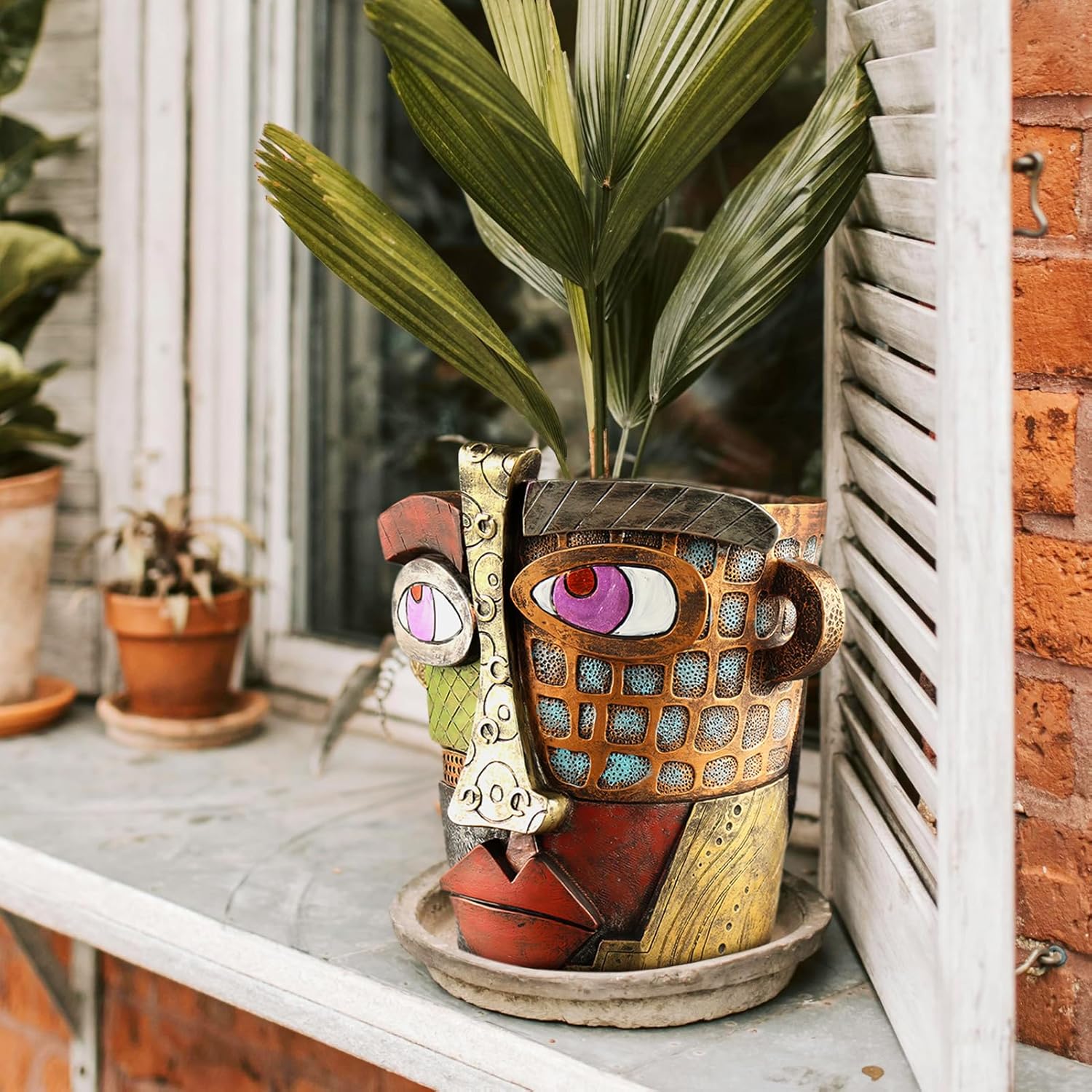 Midogaigai Abstract Face Planter Pots for Indoor Plants&Flowers Home Decor | Adorable, Quirky Face Planter, Funny