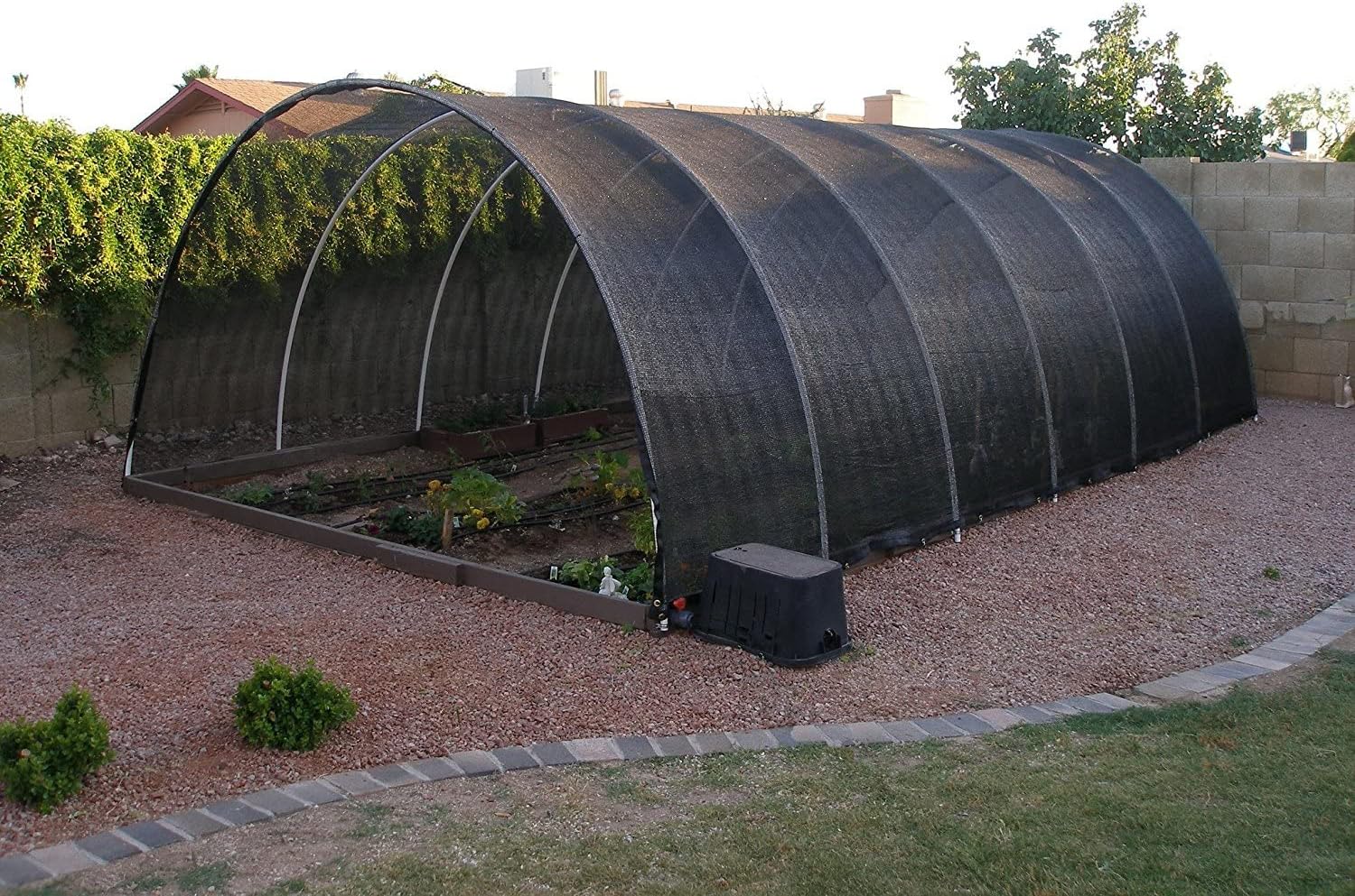 Agfabric 50% Shade Cloth 8 X 12ft Sun Shade Fabric Sunblock Shade Cloth Cover with Clips for Plants, Black