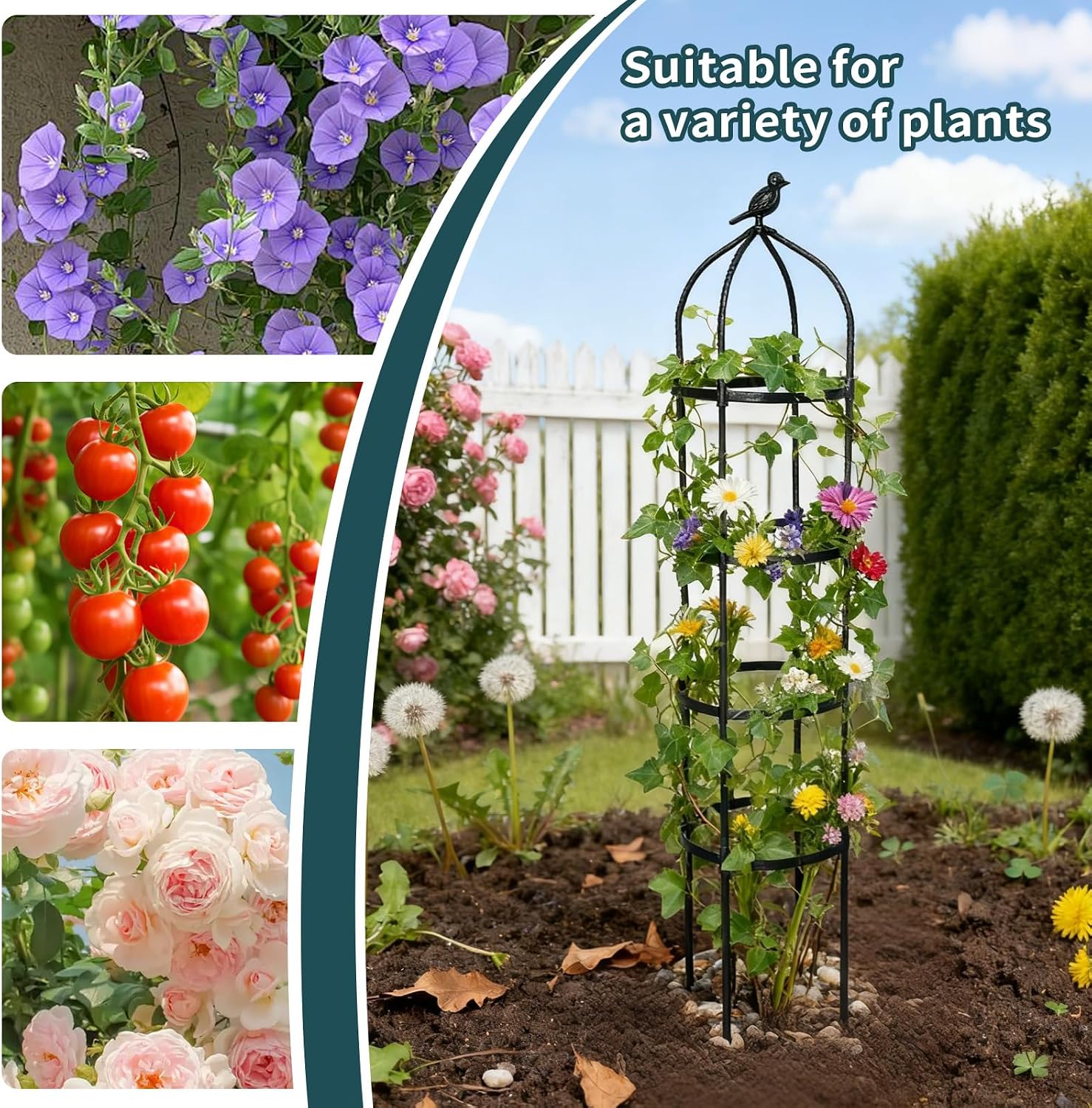 2 Pack Garden Obelisk Trellis for Climbing Plants Outdoor, Plant Trellis Garden Tower Trellis for Potted Plant