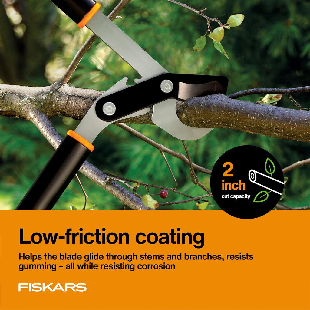 Fiskars 32” PowerGear Garden Bypass Loppers, Tree Trimmer, 2" Cut Capacity