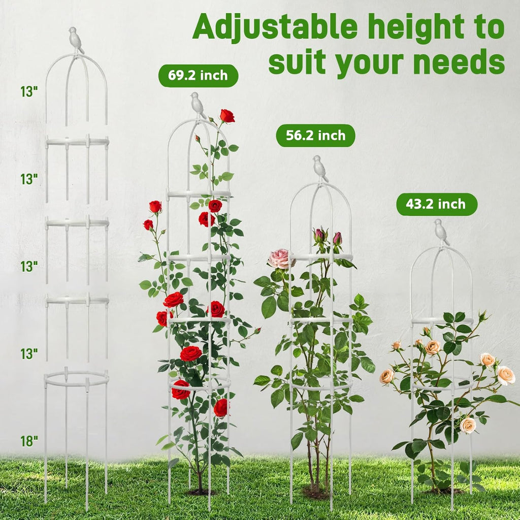 2 Pack Trellis for Climbing Planting Outdoor, 6ft Plant Trellis-Rustproof Metal Pipe with Heavy Duty Plastic Coated