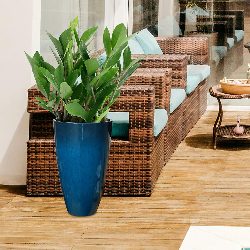 RUBBER BOND Plant Pots 2 Pack - Modern Indoor/Outdoor Planters for Home Decor - Weather-Resistant Large Flower Pots