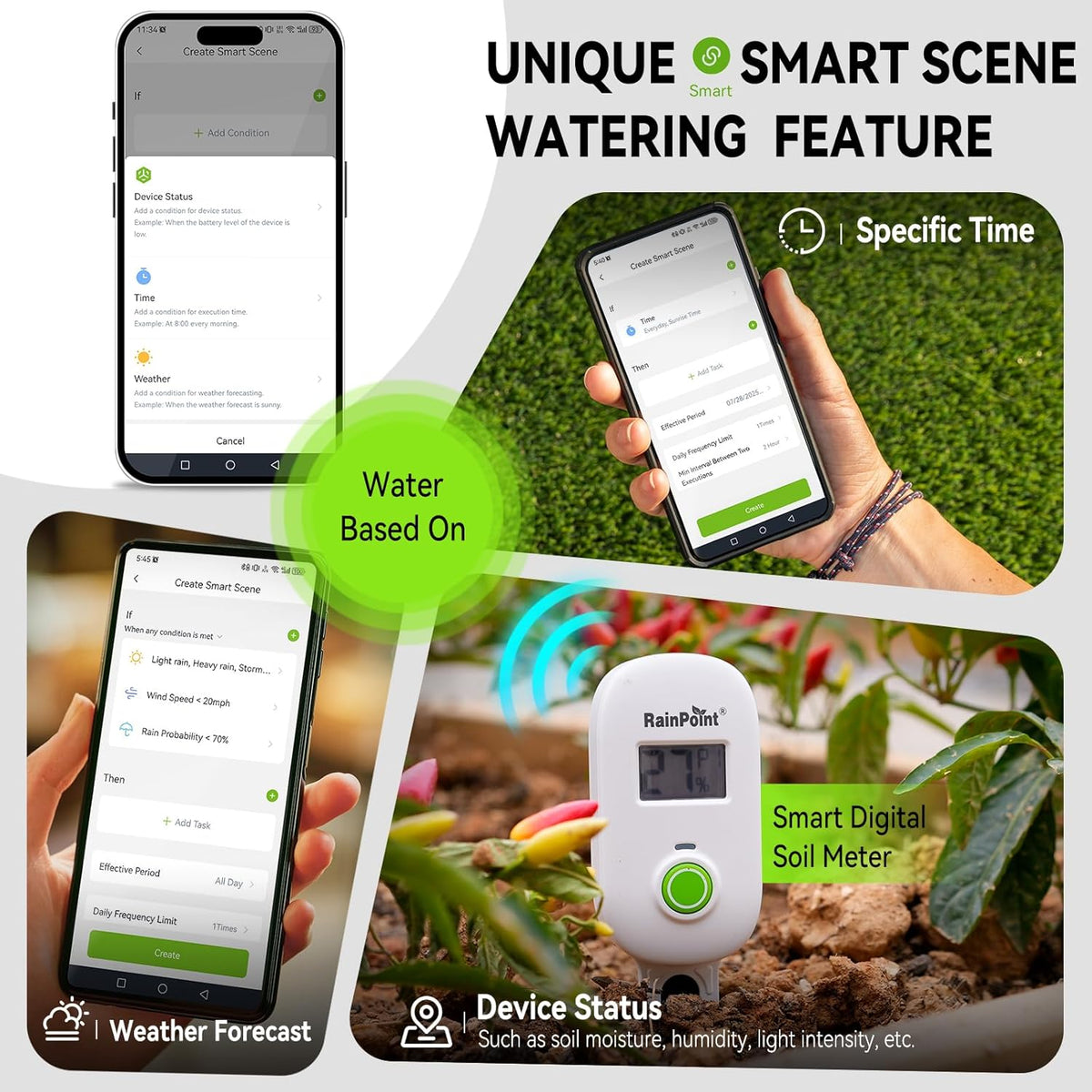 RAINPOINT WiFi Smart Programmable Solar Drip Irrigation System for Indoor Houseplant Water Up to 15 Pots, Compact