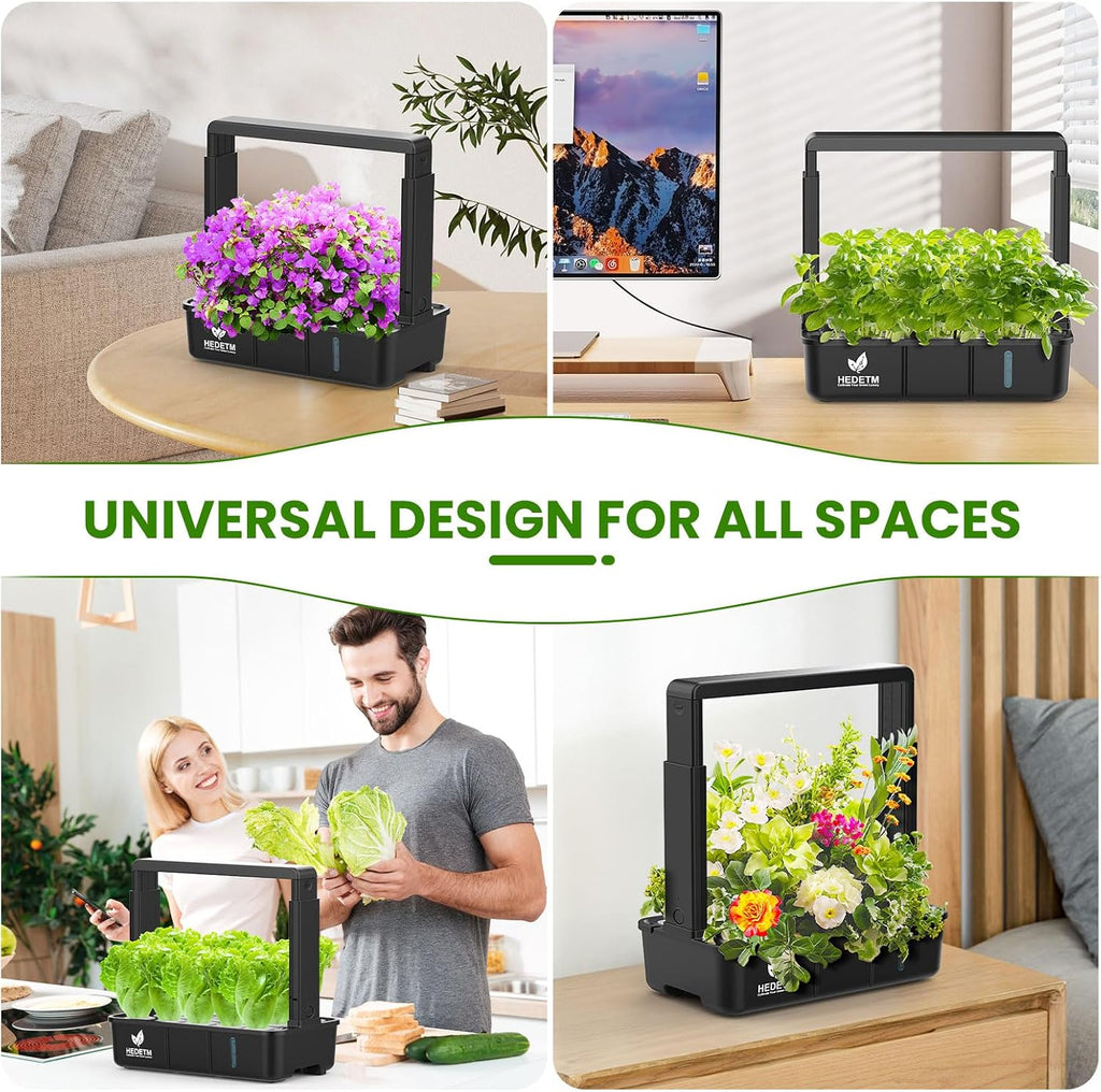 15 Pods Hydroponics Growing System Indoor Garden with LED Grow Light | Countertop plant germination kit, hydrophonic