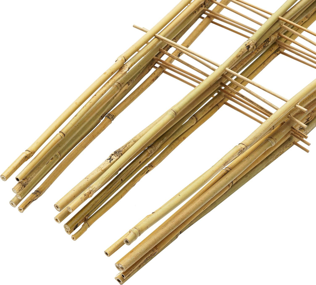 10 Pack 3 Feet Natural Bamboo Trellis, Fan-Shaped Bamboo Plant Trellis for Climbing Plants, Vegetables, Cucumber