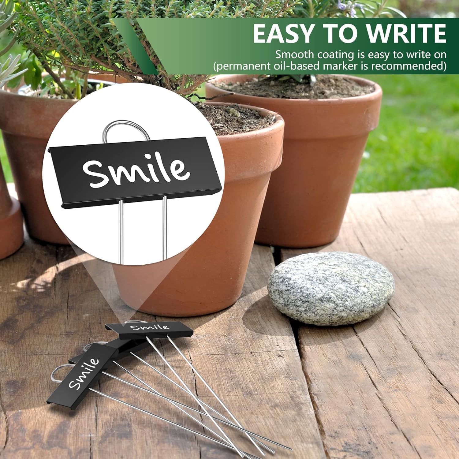 STARTOSTAR 30-Pack Metal Plant Labels Weatherproof Garden Markers,Height 10.6'', Label Area 3.5''X 1.2'' Reusable