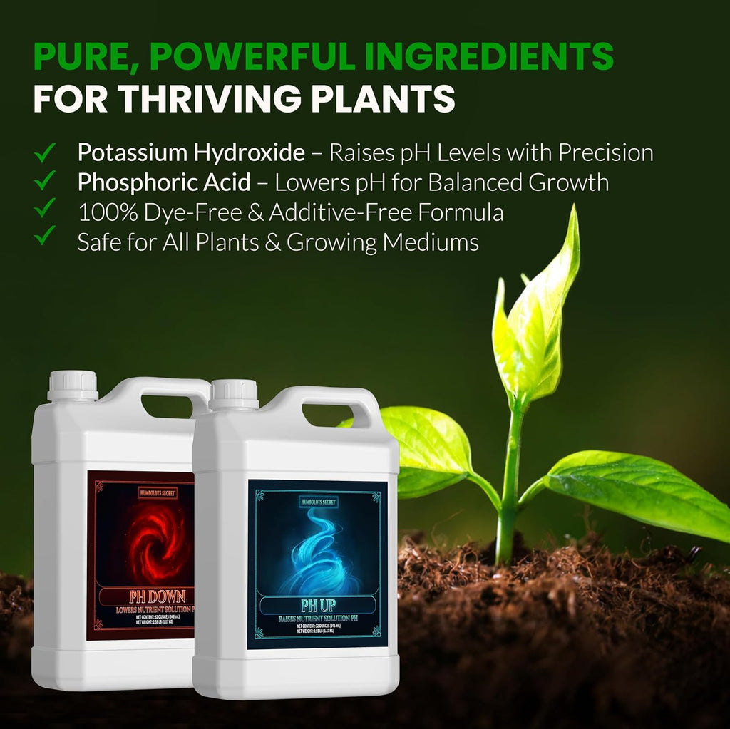 Humboldts Secret pH Up and pH Down Control Kit | Liquid Nutrient Solution Balancer for Plants | for Soil, Hydroponic