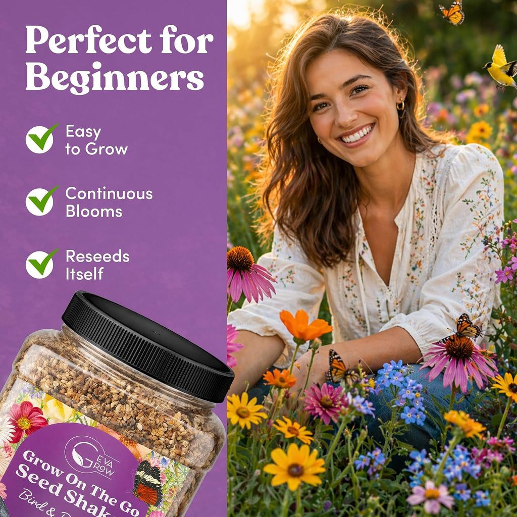 Bulk Wildflower Seed - Bird & Butterfly Garden Seed Mix | Bulk 300,000+ Annual & Perennial Flower Seeds for Planting