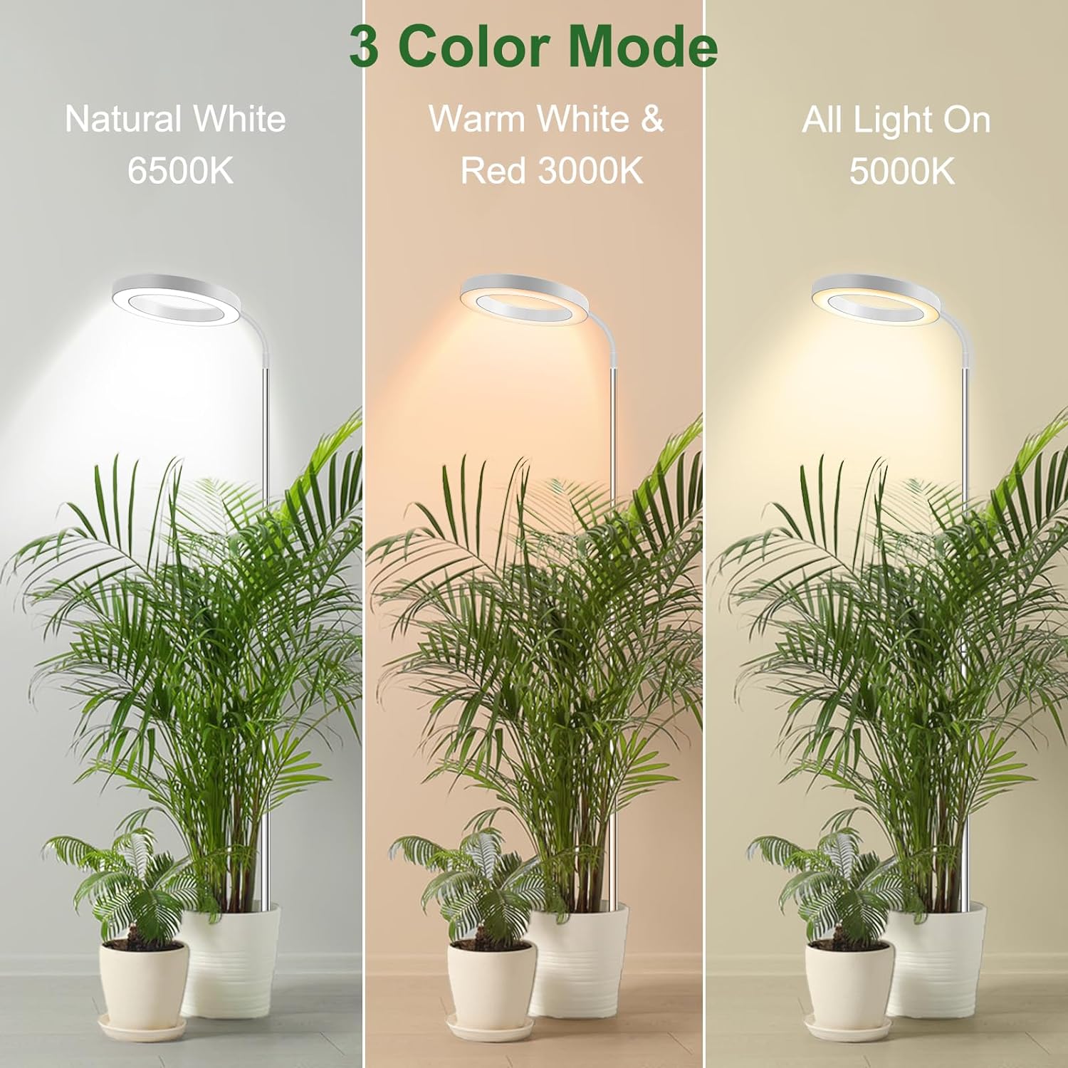 Grow Lights for Indoor Plants Full Spectrum, 80 LEDs Grow Light | 65in Plant Lights for Indoor Growing with