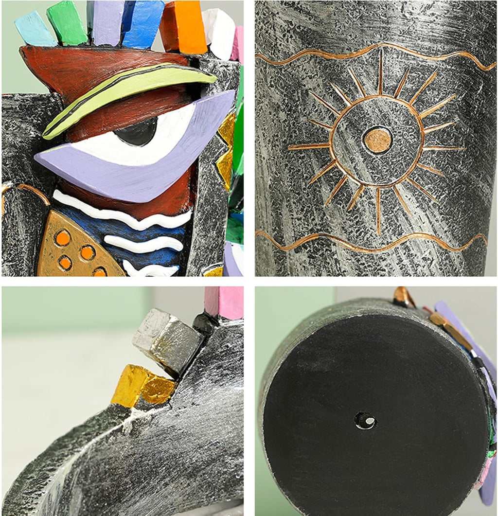 Picasso Face Planter Pots Abstract Art Colorful Flower Vase with Drainage Hole Unique Head Flower Pots for Home Balcony