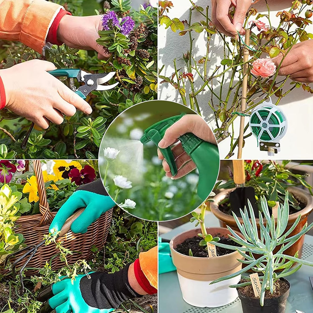 Garden Tool Set, 11 Pcs Gardening Hand Tools Heavy Duty Stainless Steel Garden Supplies with Repotting Mat for Planting