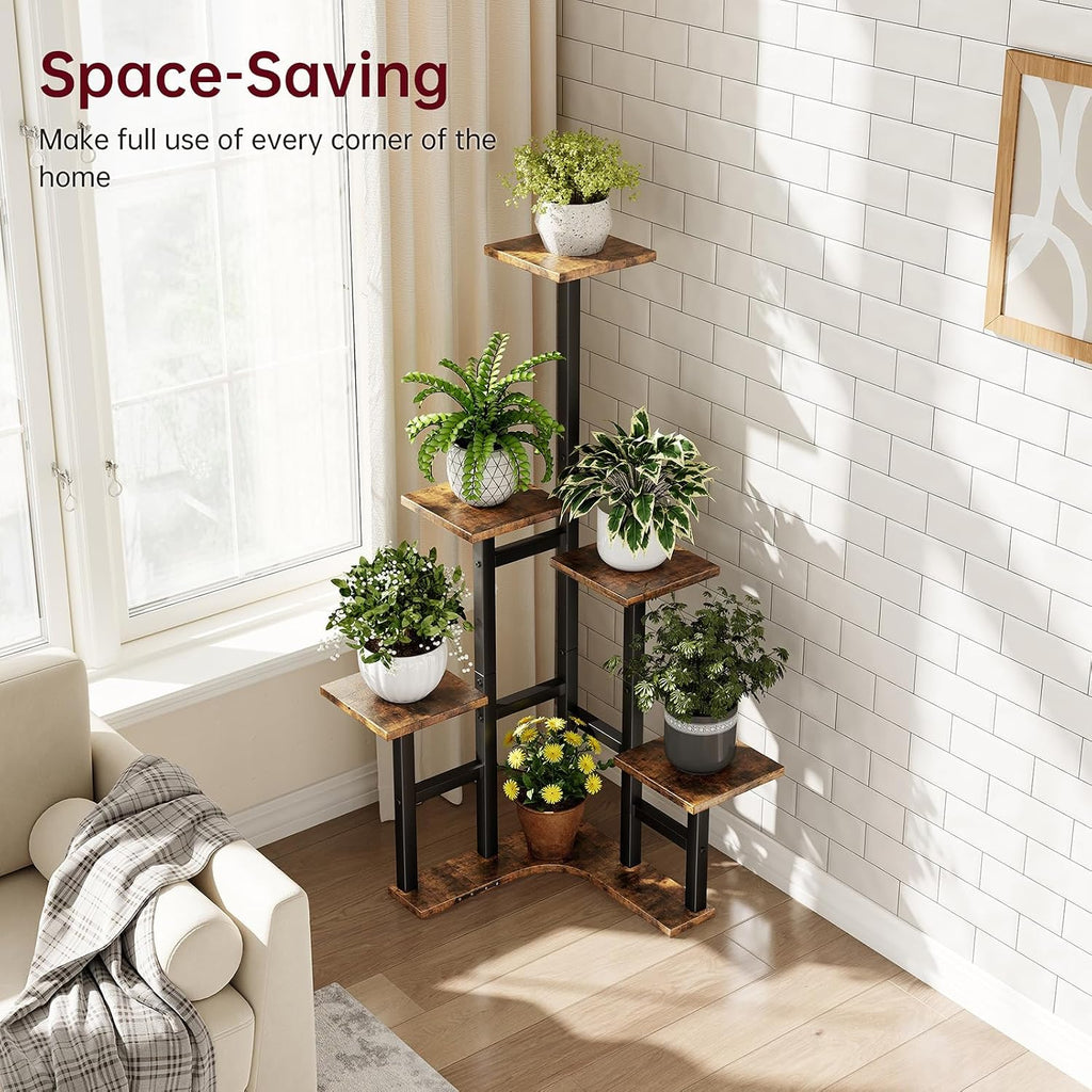 Yzosvki Corner Plant Stand Indoor, 6 Tiered Corner Plant Shelf Flower Stand for Multiple Plants, Plant Shelves