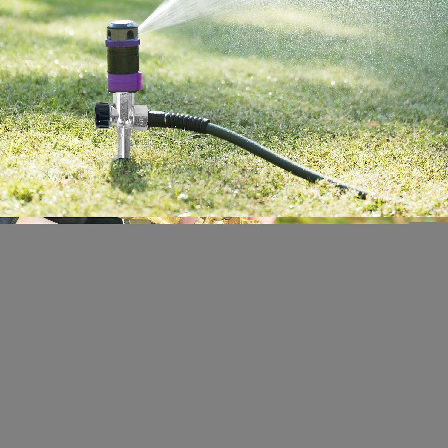 Hourleey 8 Pack 1/2 inch Zinc Alloy Lawn Sprinkler Spike Base, Water Flow Thru Sprinkler for Yard, Lawn, Garden and