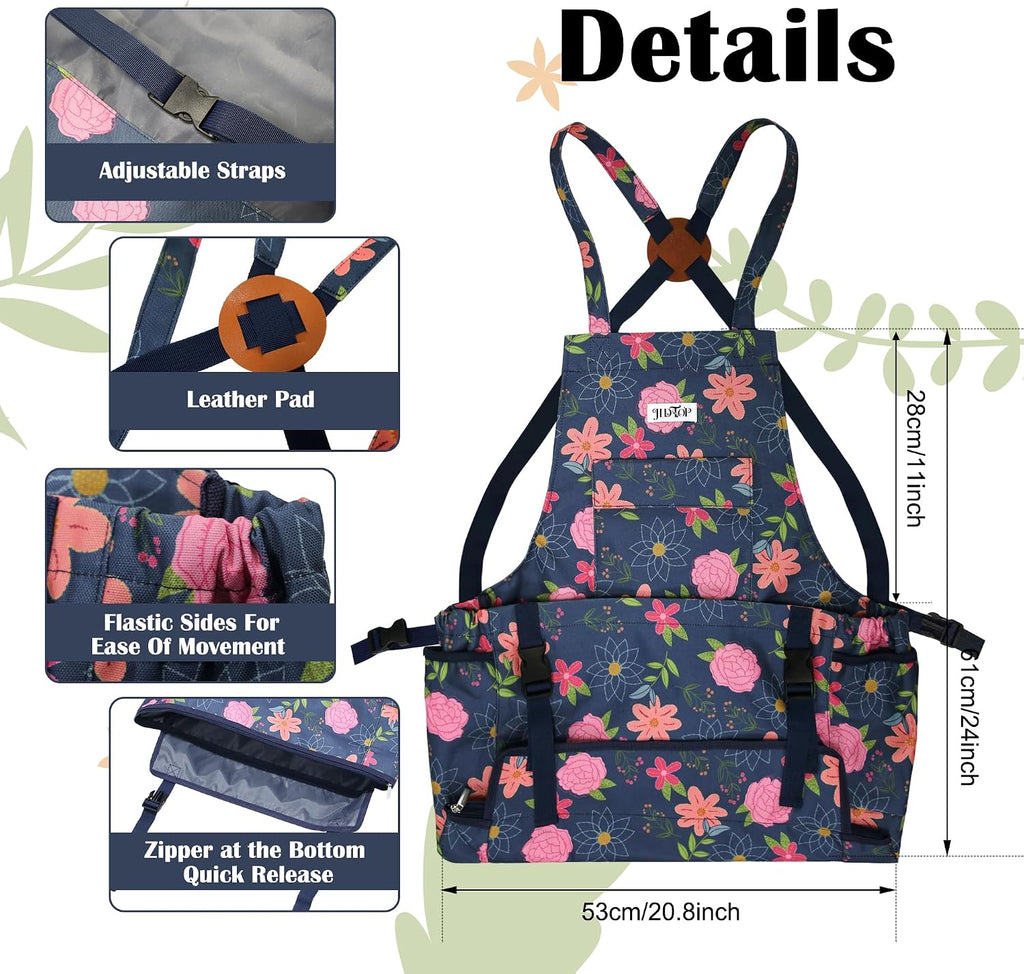 Garden Harvest Apron for Women, Fruit Picking Apron with Quick Release Bottom