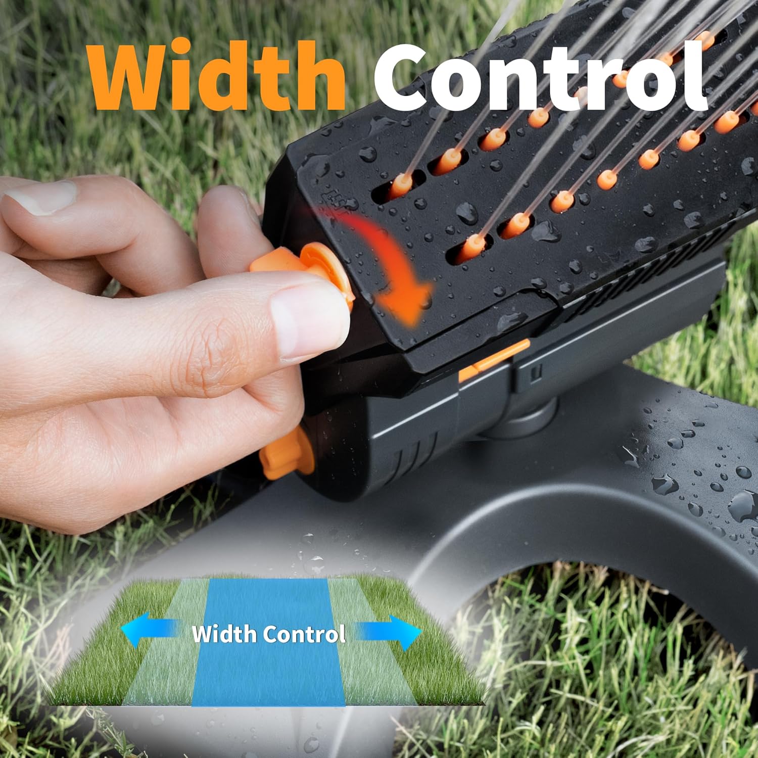Diivoo Mini Turbo Oscillating Water Sprinklers for Yard, Garden Sprinkler with Large Base, Adjustable Width, Range and