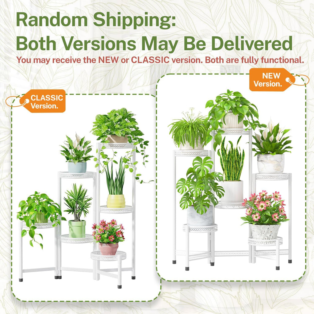 iDavosic.ly Plant Stand Indoor Outdoor, 6 Tier Iron Corner Shelf, White | Tiered Tall Flower Display Holder, Folding
