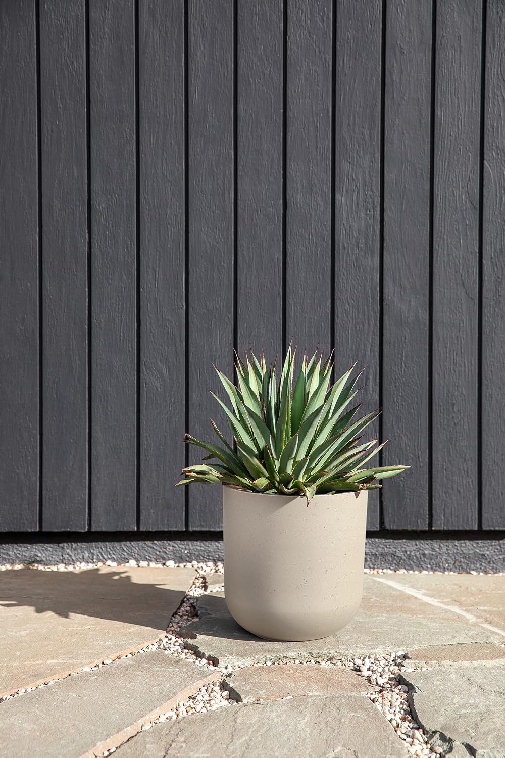 Veradek Mason Series Lima Planter - Large Round Outdoor Planter | Made From a Durable Plastic-Stone Composite With