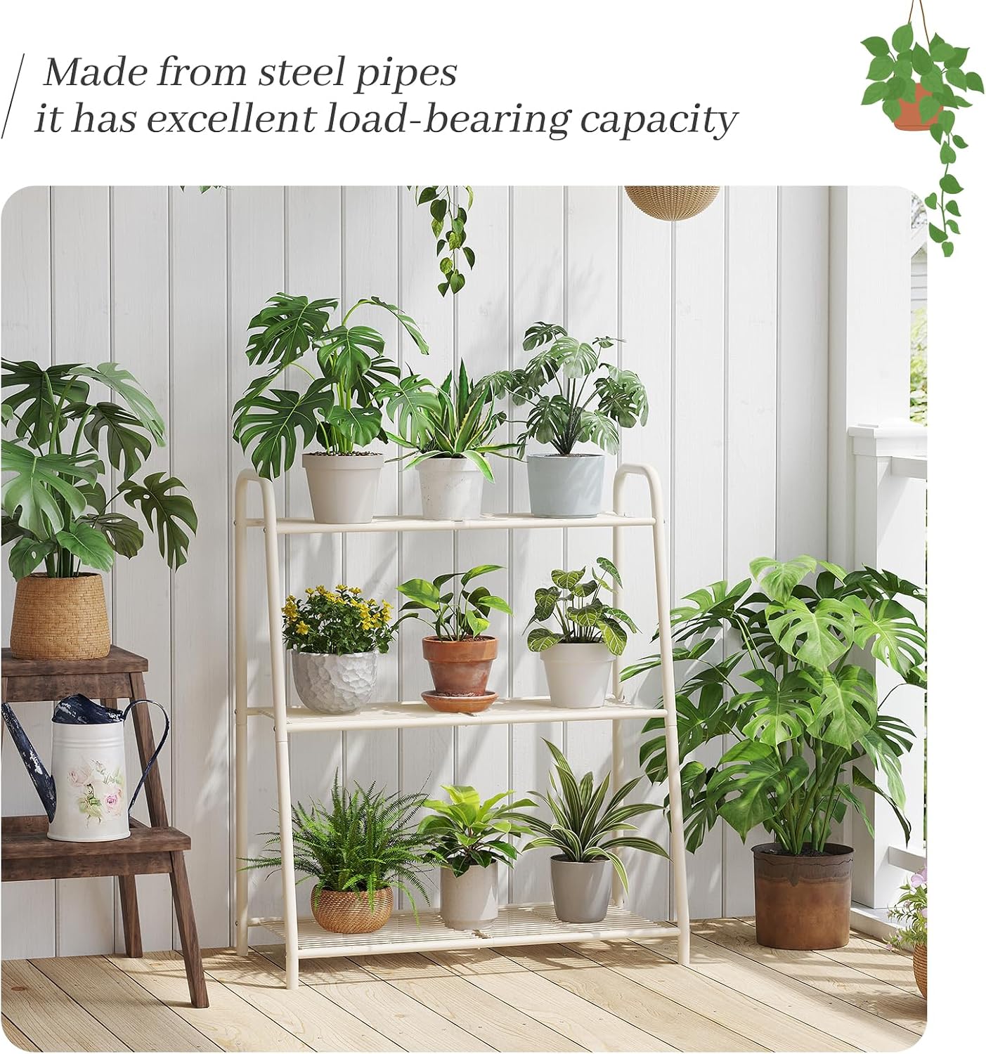 Kitsanery Metal Plant Stand Indoor Outdoor for Multiple Plants,3 Tier Plant Shelf,Large Heavy Duty Flower Holder Ladder