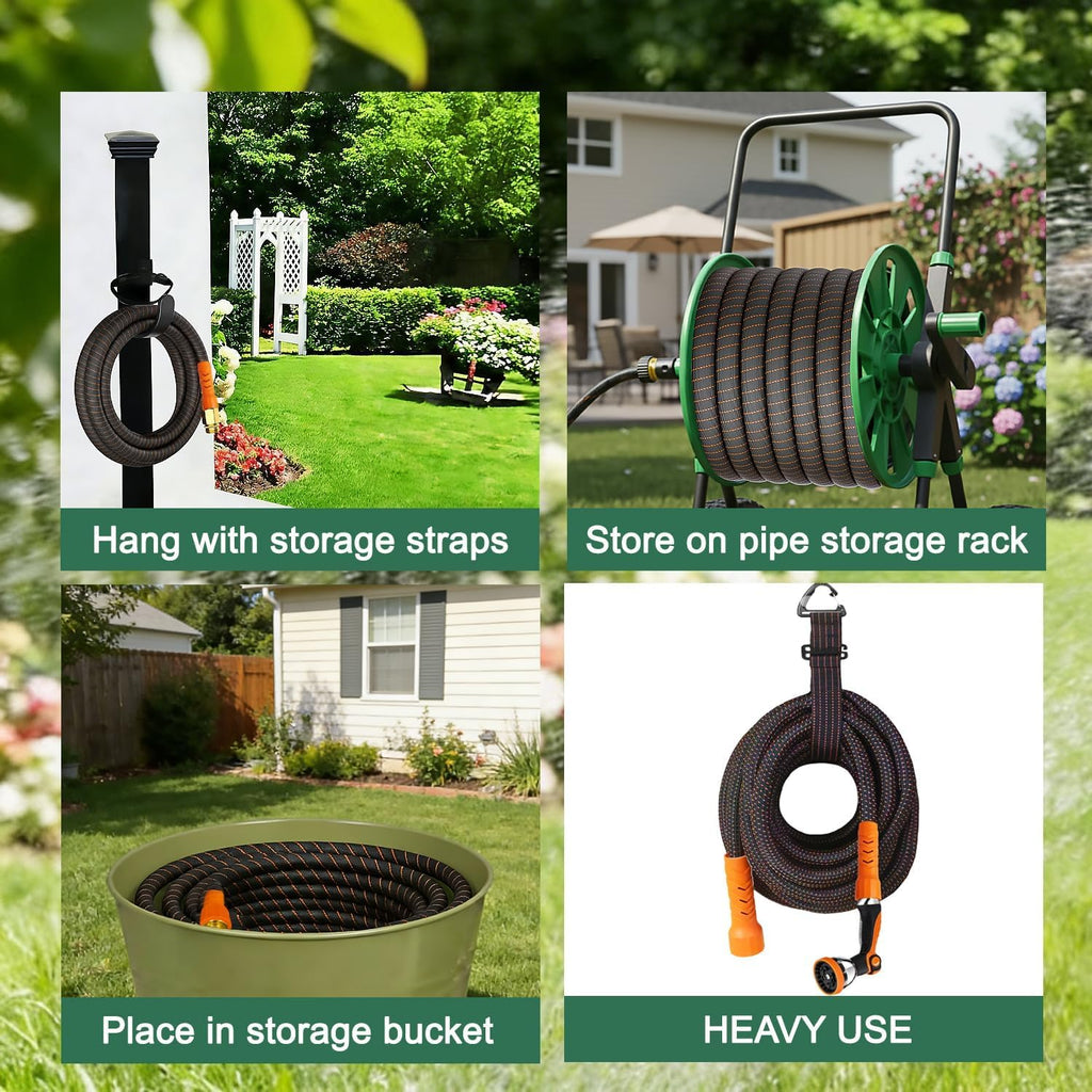 50Ft Ultra Lightweight Garden Hose, Flexible Water Hose, 10 Function Nozzle,Leak-Proof,Swivel Handle Non-Slip, Non-Kink