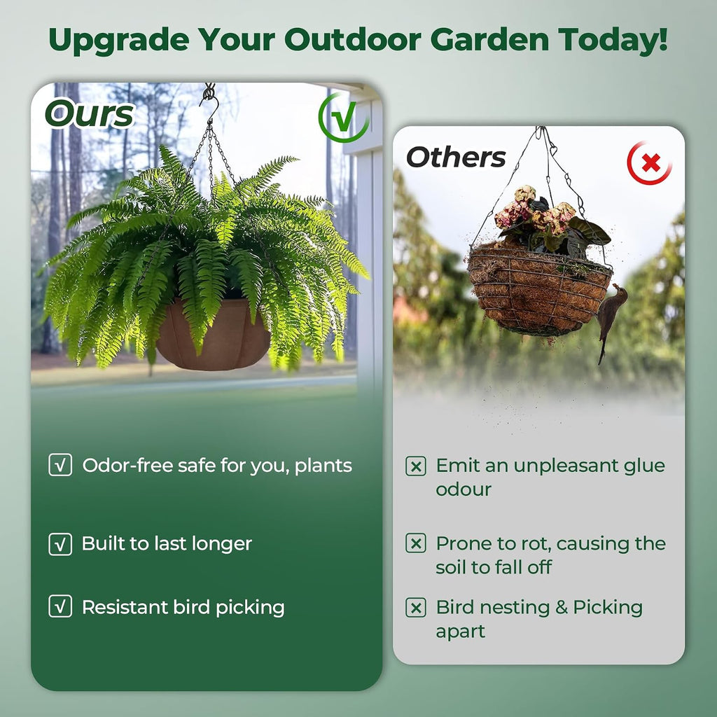 T4U Hanging Planter for Plants Outdoor 12 Inch, Fabric Pots 4 Pack | Breathable hanging grow bags with sturdy straps