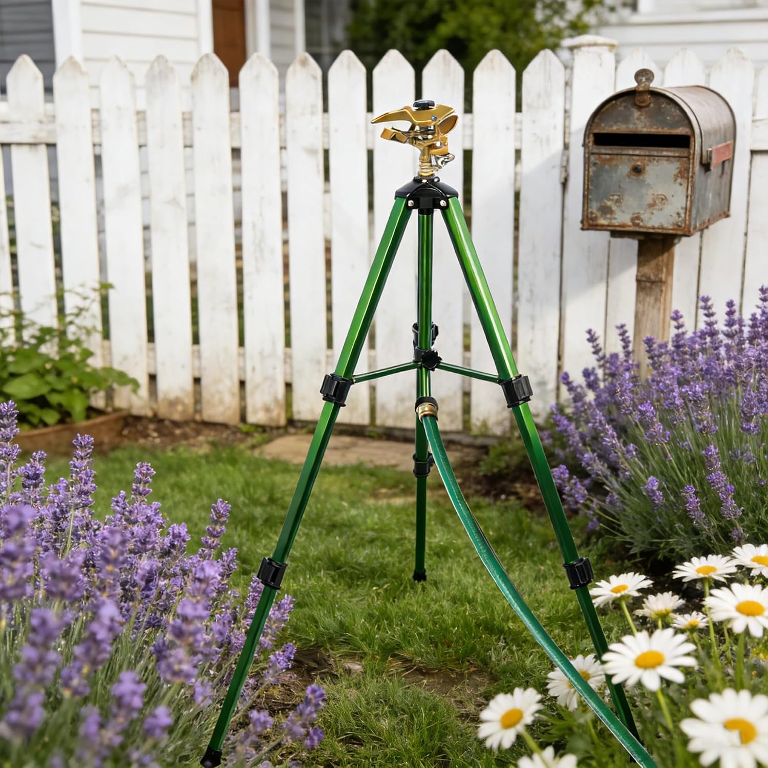 Hourleey 2 Pack Impact Sprinkler on Tripod, Rotating Water Sprinklers for Yard Lawn and Garden, Heavy Duty 360 Degree
