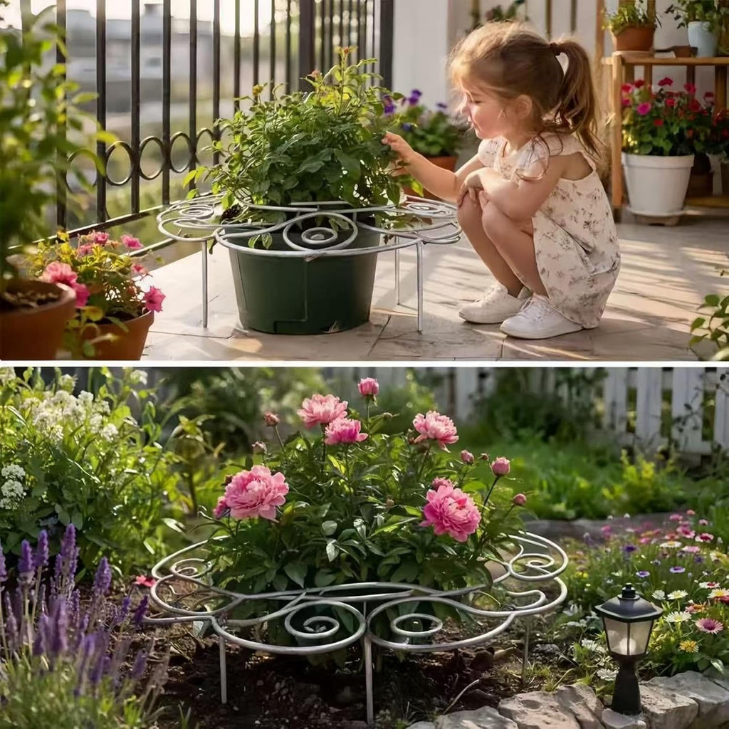 Spiral Metal Plant Support Ring, Heavy Duty Peony Cage, Rustproof Garden Support for Flowers, with 196in Hook Surface