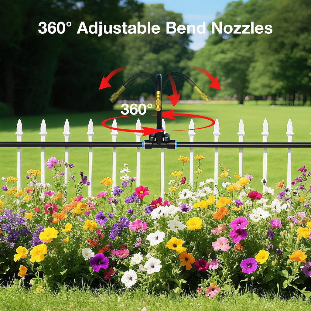 MIXC 20pcs 360° Adjustable Drip Irrigation Nozzles for 1/4" Drip Irrigation Tubing, Only 20pcs Flexible Misting Copper