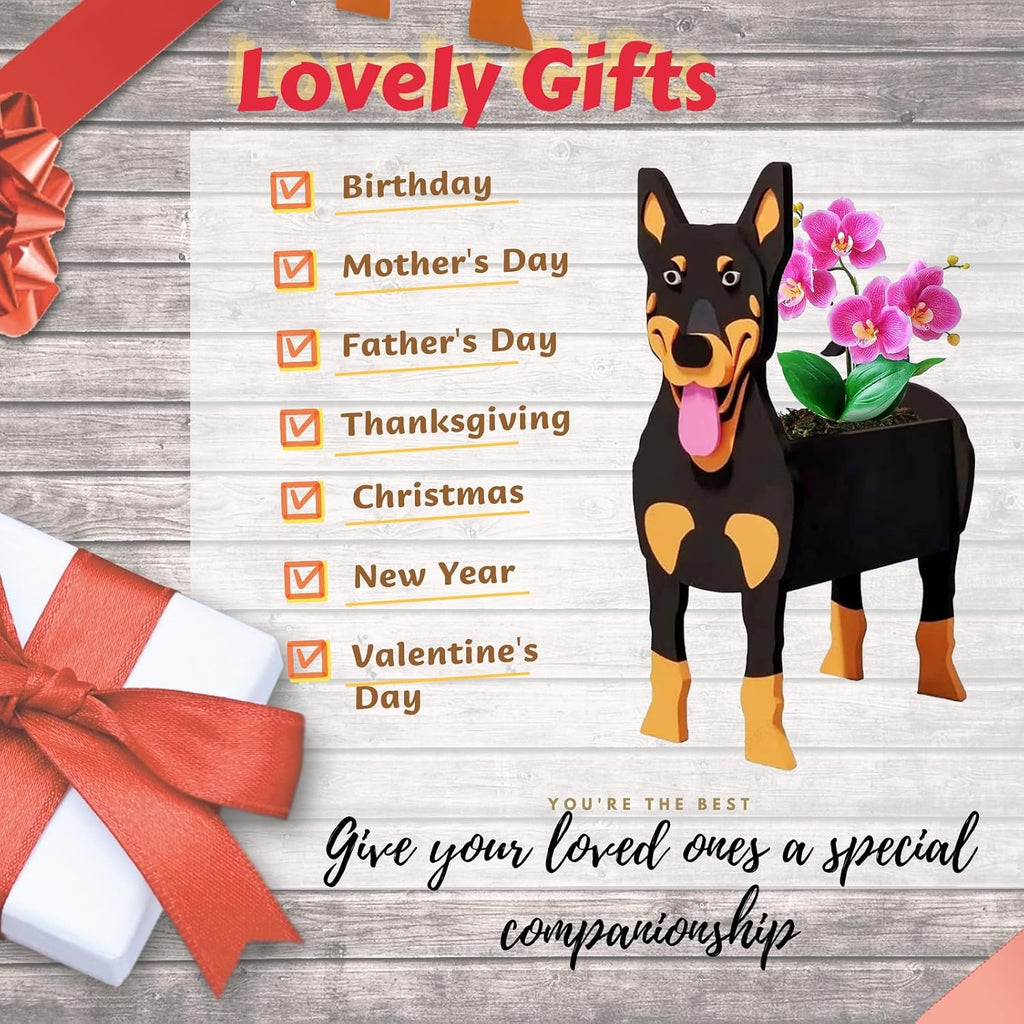 Australian Kelpie Dog Planter Pots, Animal Shaped Flower Pot | Cute Plant Gift for Women and Pet Lovers, Indoor Outdoor