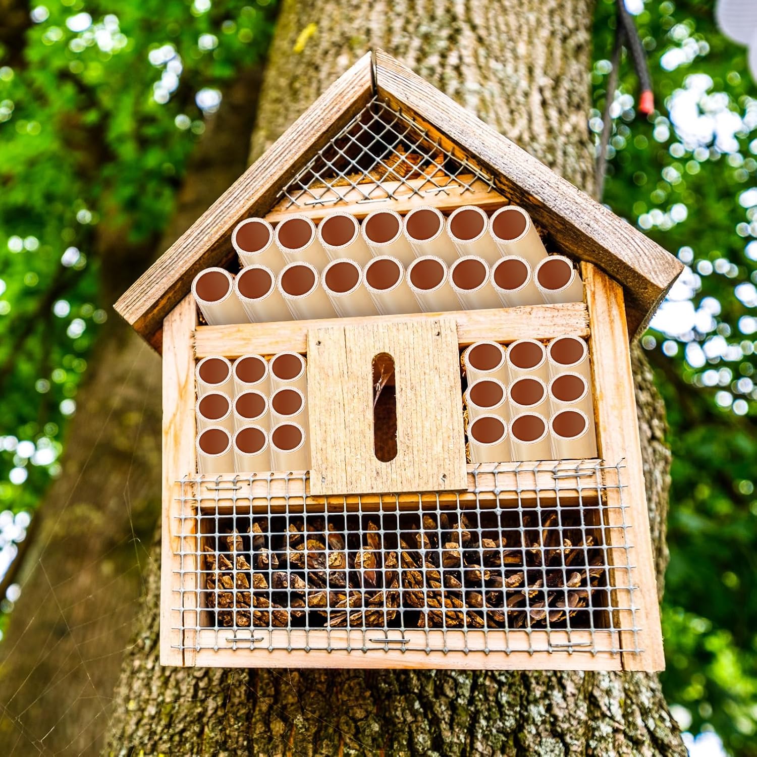 Tinideya 250 Pcs Phragmite Reed Mason Bee Tubes Set Bee Hotel Nest Box Pollinator Bee Box for Mason Bee Houses Natural