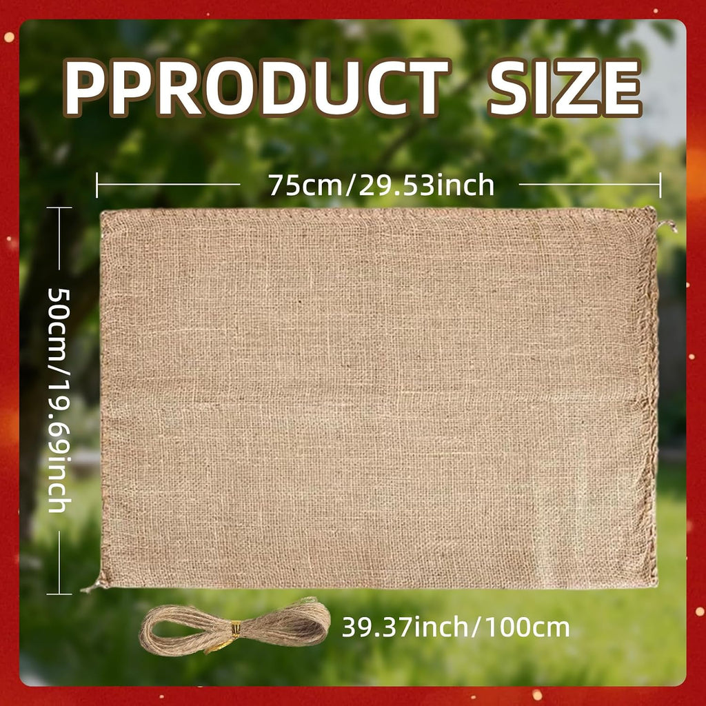 6 Pcs Burlap Bags, 29.53*19.69 Inch Natural Jute Single Burlap Sacks | Reusable & Breathable Plant Grow Bags with Rope