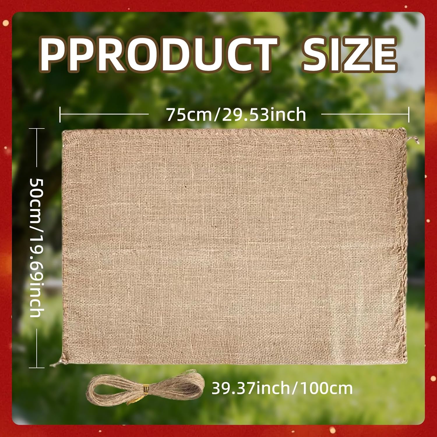 6 Pcs Burlap Bags, 29.53*19.69 Inch Natural Jute Single Burlap Sacks | Reusable & Breathable Plant Grow Bags with Rope