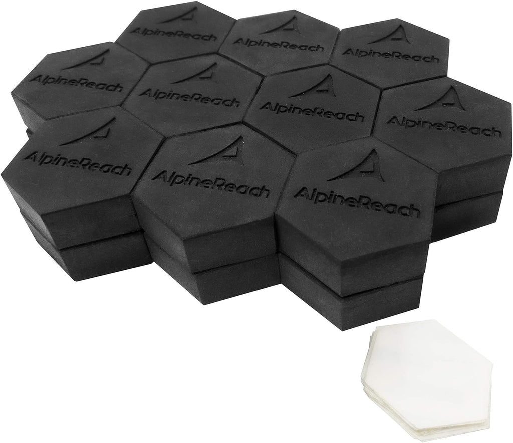 AlpineReach Extra Heavy Duty Pot Feet Risers 20 Pack Hexagons & Adhesive Pads - Protect Healthy Plants - Strong