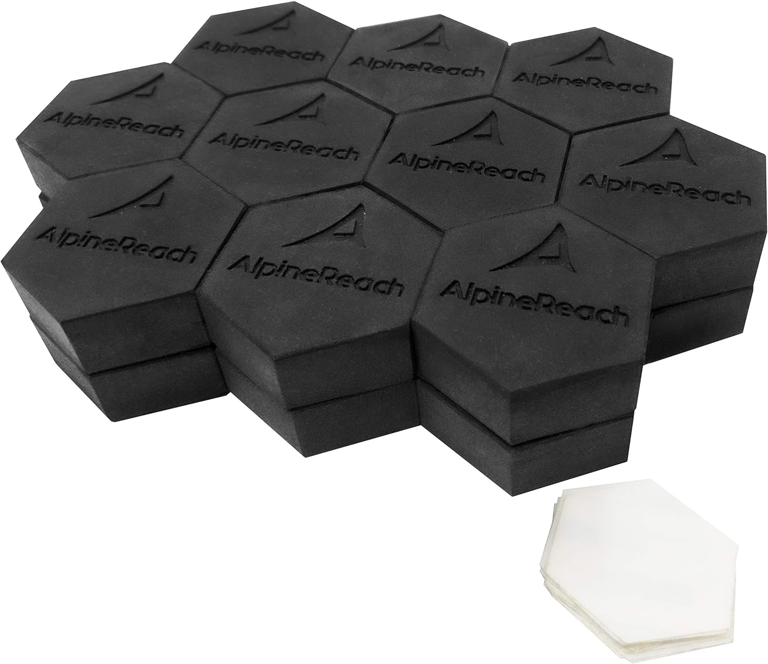 AlpineReach Extra Heavy Duty Pot Feet Risers 12 Pack Hexagons & Adhesive Pads - Protect Healthy Plants - Strong