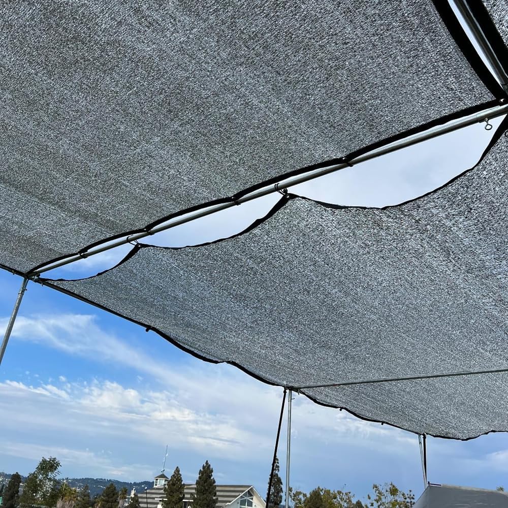 70% Aluminet Shade Cloth, 10 x 20 FT, Reflective Sun Shade | Breathable Shade Mesh for Patio, Car, RV & Camping