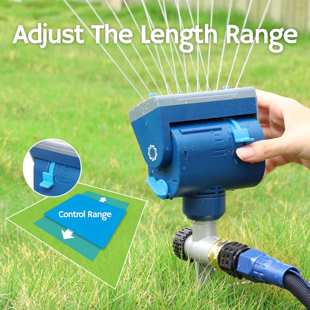 Airthereal Oscillating Sprinkler with Metal Step Spike and Quick Connect Adapter Set, Control Watering Range, Width