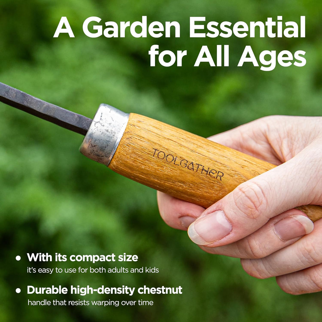 Point Homi Hand Hoe - Traditional Handmade Korean Garden Tool with Chestnut and Acacia Wood Handle for Weeding Digging