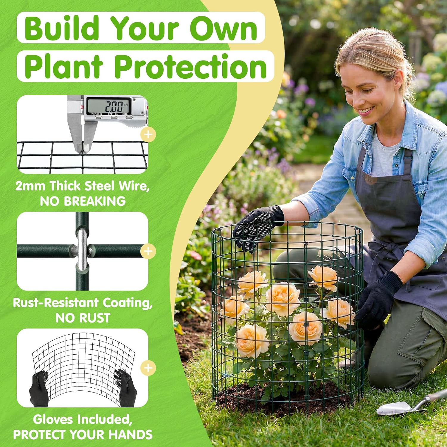 10 Pack Round Plant Protector from Animals – 30pcs 12" × 12" Metal Wire Mesh Garden Plant Cages Wire Plant Covers