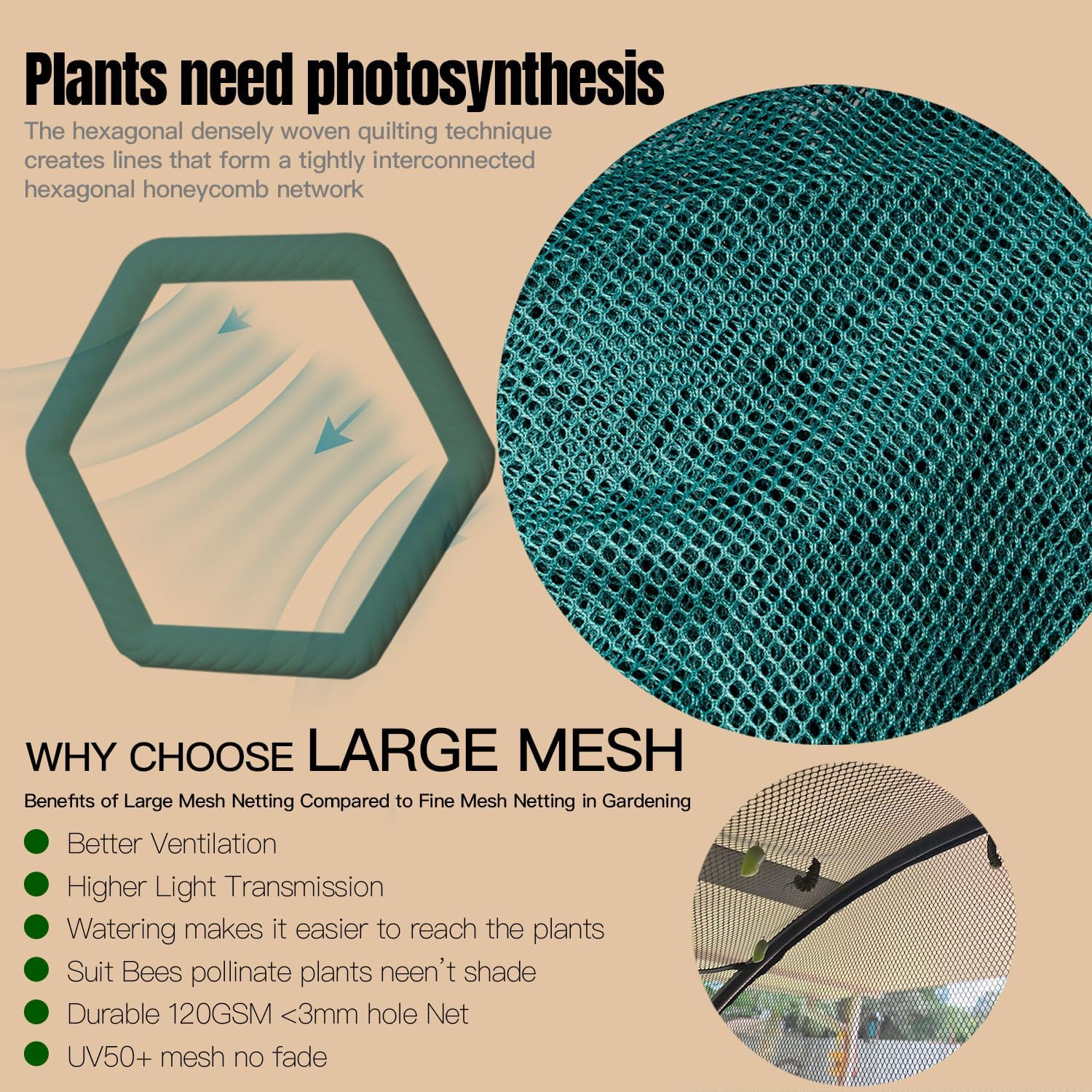 Poray Large Tunnel 8.2'x4' Plant Netting Cover, 6FT Tall Crop Cage Tomato Netting,Pest Guard Cover for Vegetables