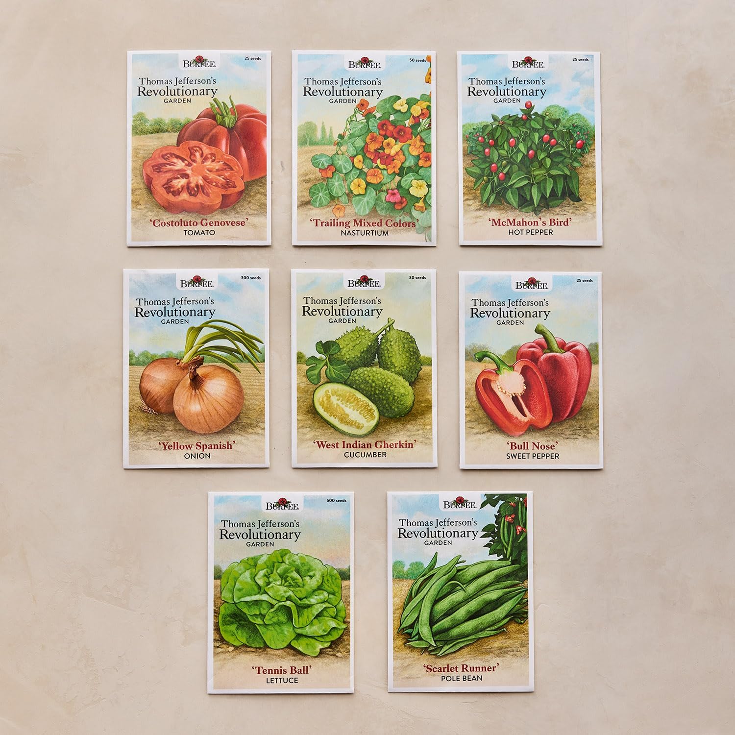 Burpee 'Thomas Jefferson’s Revolutionary Garden' Seed Collection – 8 Heritage Vegetable & Flower Varieties with Plant