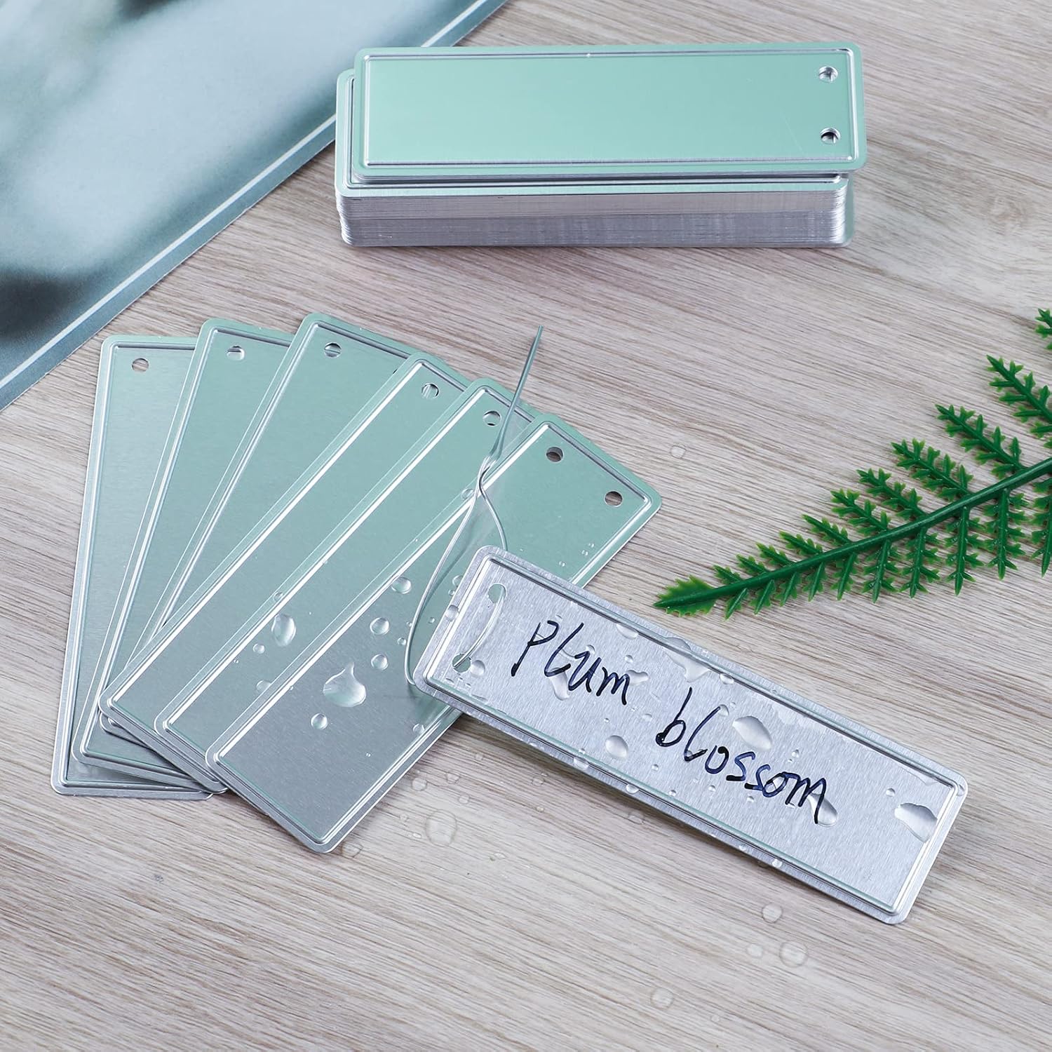 200 Aluminum Plant Tags with 200 Metal Wires - Double Sided Write On Metal Labels - Solid Stamping Tags - Waterproof