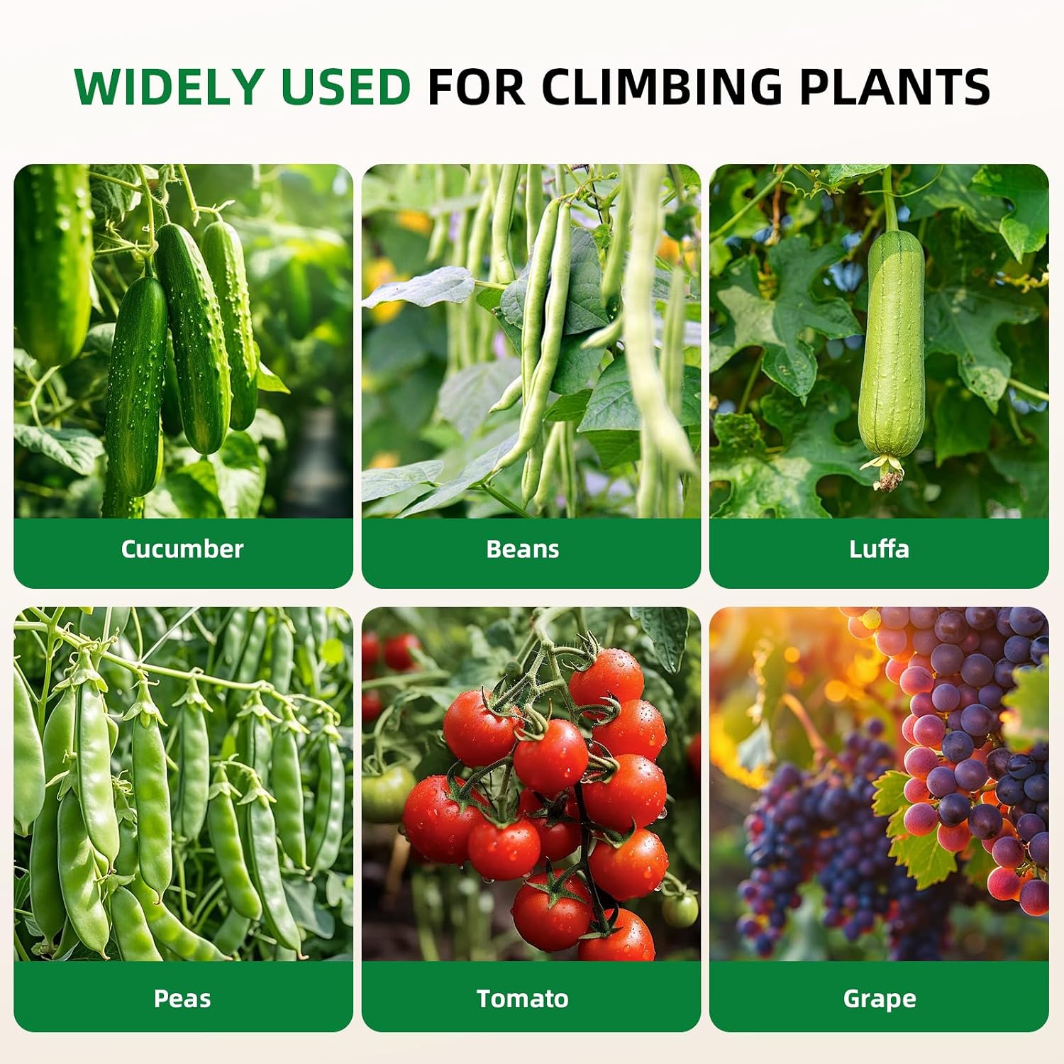 Cucumber Trellis for Raised Bed, U-Shape Garden Arch Metal Support for Climbing Plants, Metal Arch Plant Support