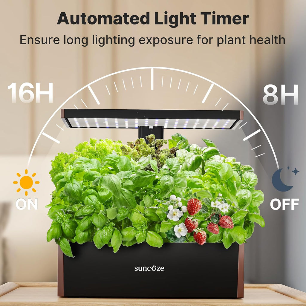SUNCOZE Smart Hydroponics Growing System, 20 Pods, 25 in Adjustable Height | Indoor Herb Garden with 30W LED Grow