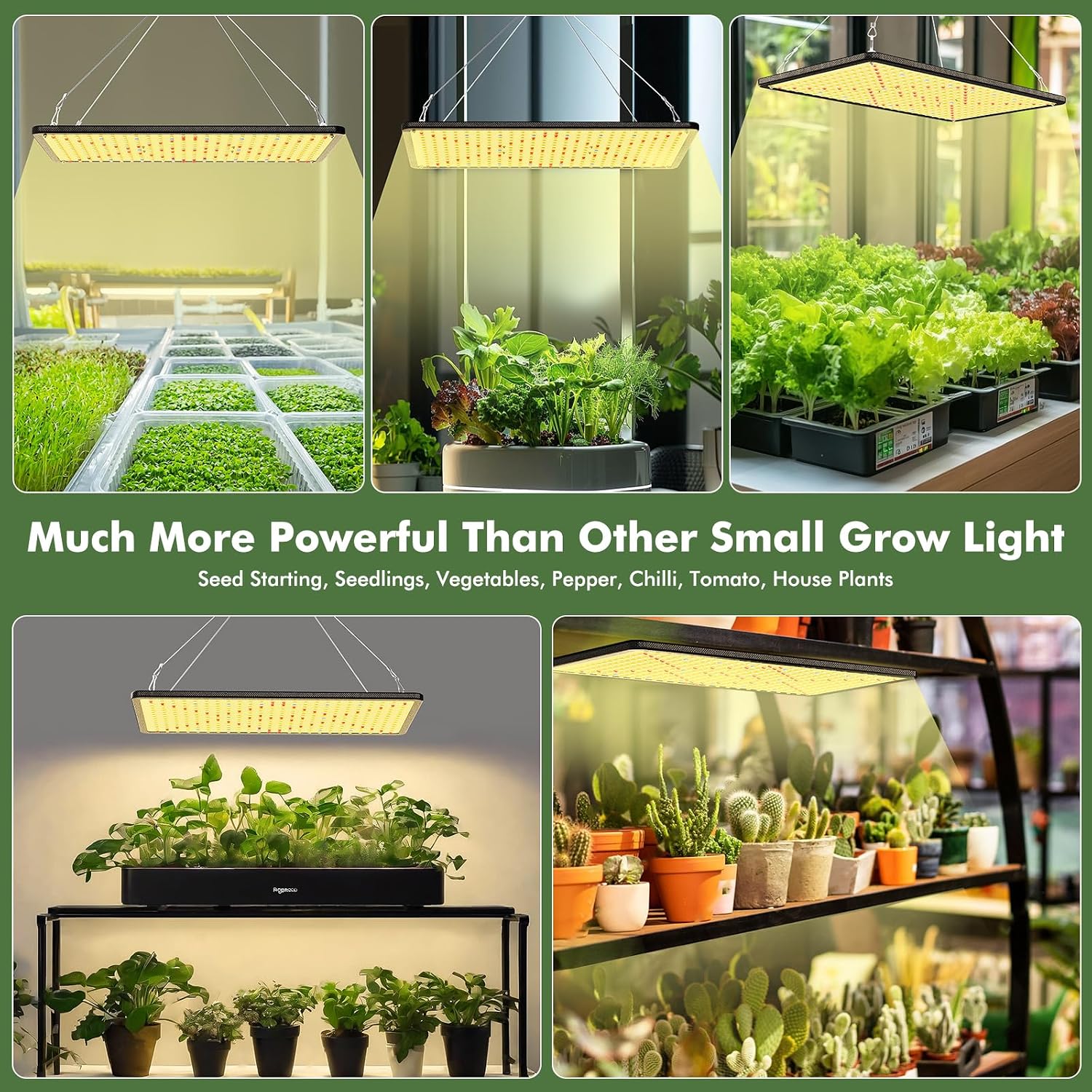 Full Spectrum LED Grow Light for Indoor Plants with UV&IR, Sunlight Simulating Plant Hanging Grow Light for Seedlings