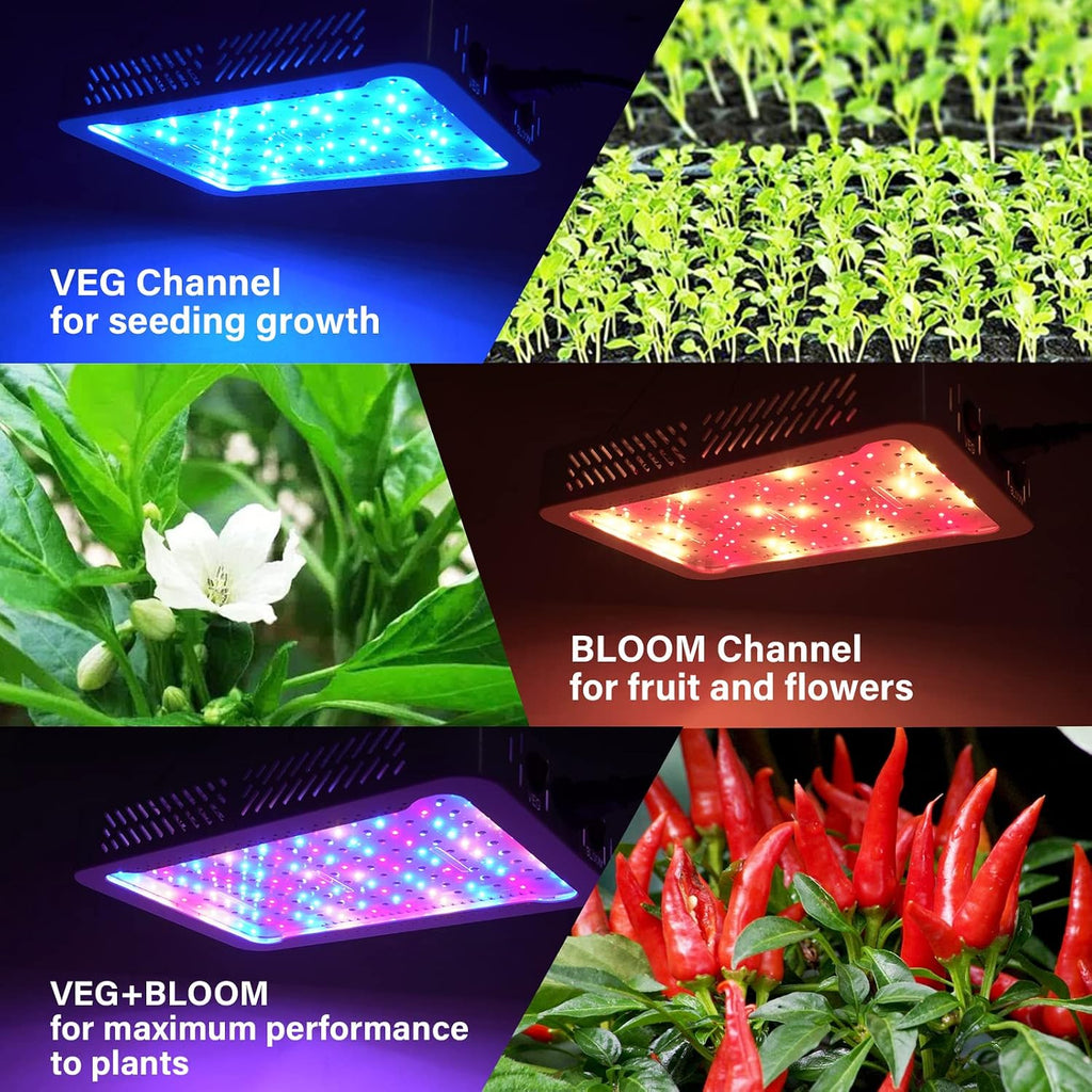 TATU 1000w LED Grow Light for Indoor Plants, Full Spectrum Plant Light | Growing Lamp for Hydroponic Indoor Plant Veg