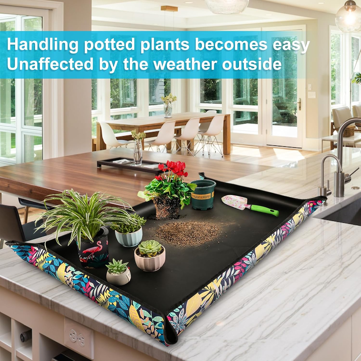 2PCS 43.5"x 29.5" Extra Large Repotting Mat for Indoor Plants Transplanting and Mess Control Gardening Gifts for Women