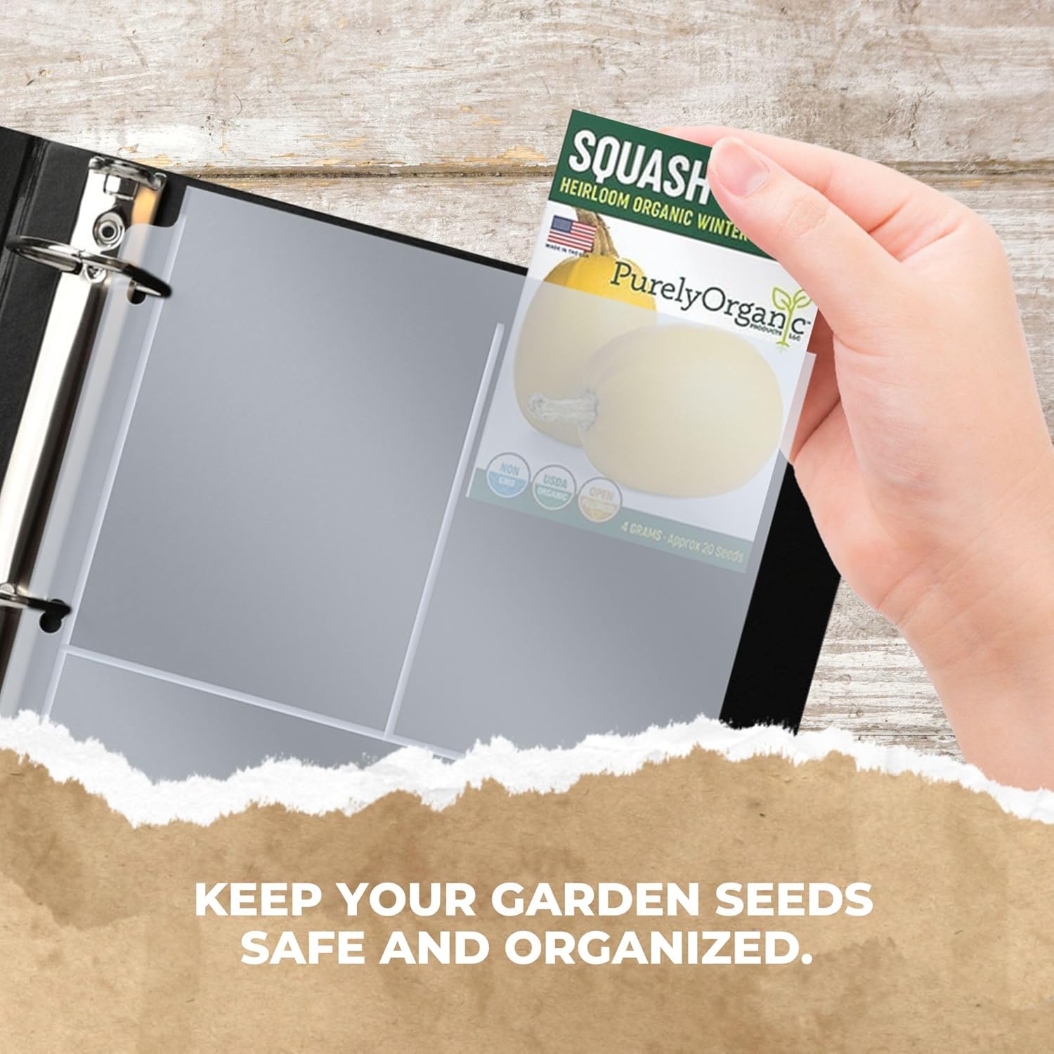 Performore Heavy-Duty Seed Storage Kit for Organizing Seed Packets, with 200 Pockets, 3.5 x 5.25'' Pocket Size, 50
