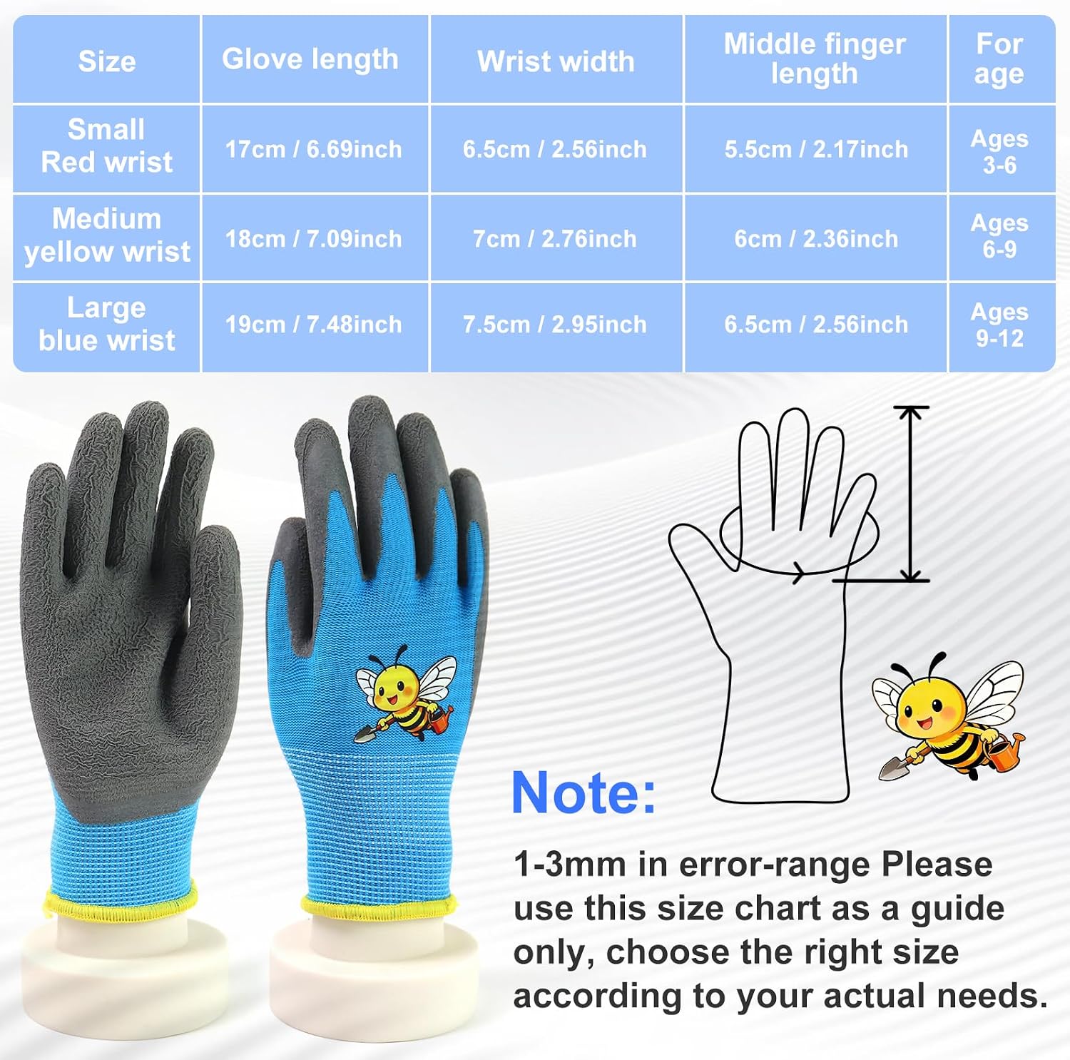 36 Pairs Kids Gardening Gloves Bulk Class Supplies (Medium (Age 6-9)) | for School Groups Children Waterproof Work